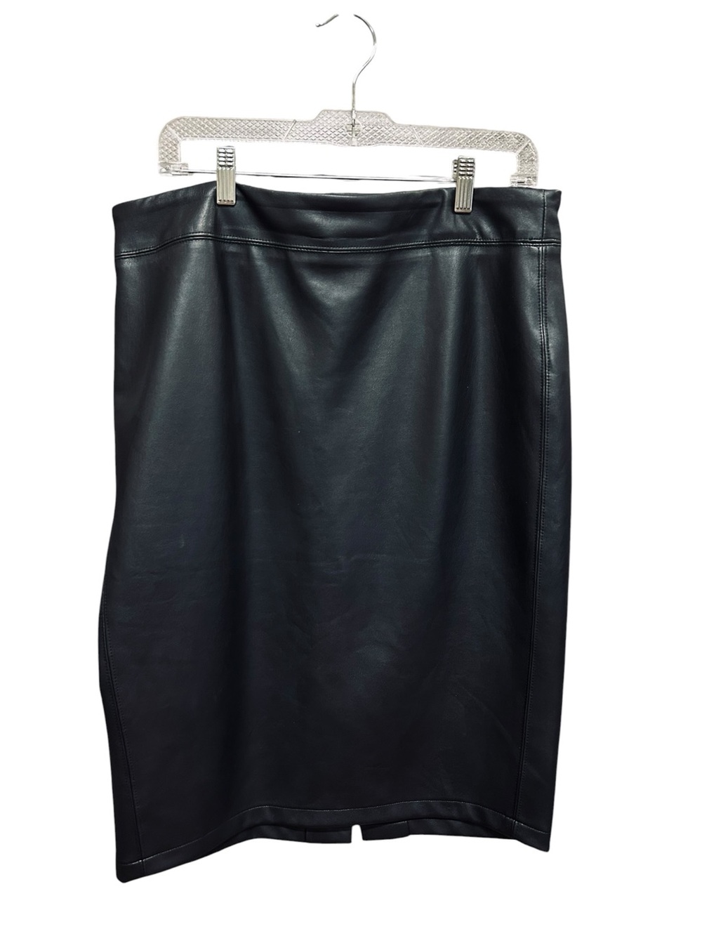 Jasmine & Juliana Black Faux Leather Pencil Skirt Size L